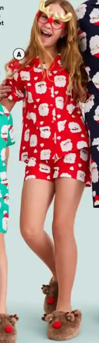 BIG W Kids Woven Christmas Pyjama Set Sizes 8-14 offer