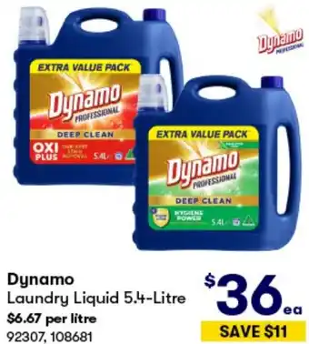 BIG W Dynamo Laundry Liquid 5.4-Litre offer