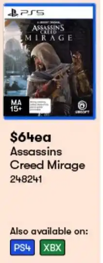 BIG W Assassins Creed Mirage offer