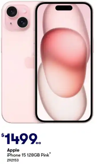 BIG W Apple iPhone 15 128GB Pink offer
