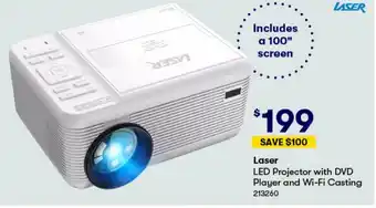 BIG W Laser LED Projector with DVD Player and Wi-Fi Casting offer