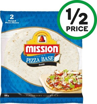 Woolworths Mission Pizza Bases 200g Pk 2 offer