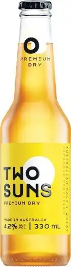 Woolworths Two Suns Lager Bottles 24x330ml offer