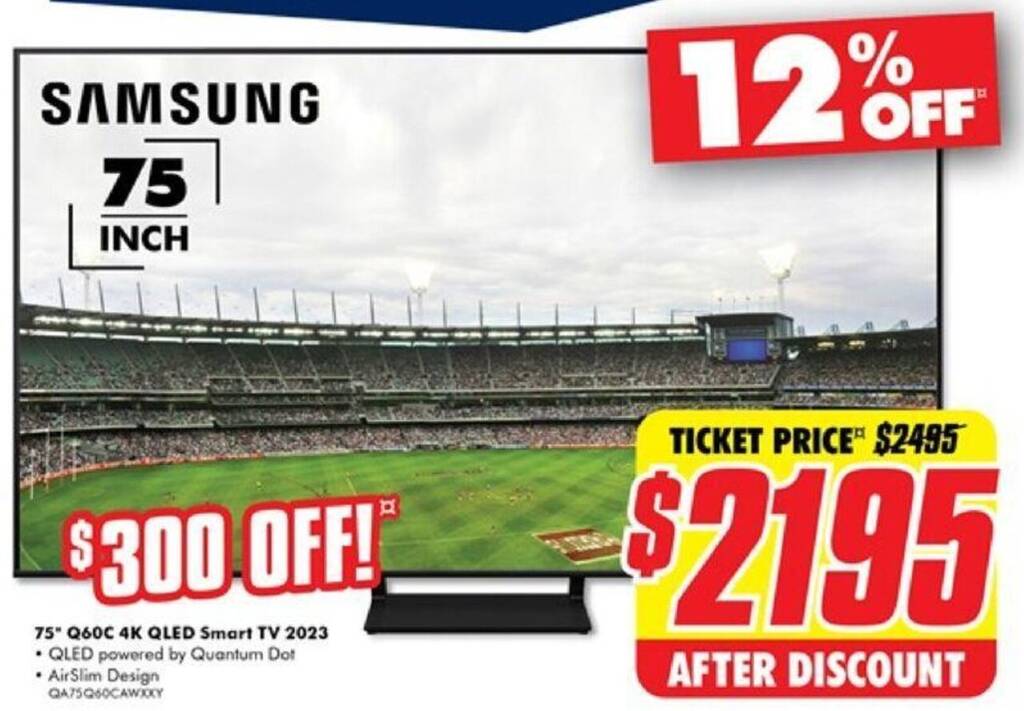 75" Q60C 4K QLED Smart TV 2023 offer at The Good Guys