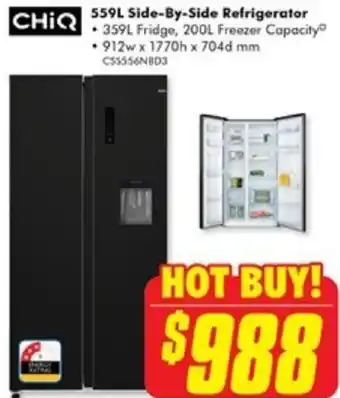 The Good Guys 559L Side-By-Side Refrigerator offer