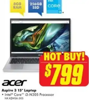 The Good Guys acer Aspire 3 15 Laptop offer