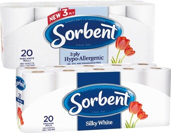 Woolworths Sorbent Toilet Tissue Pk 20 offer