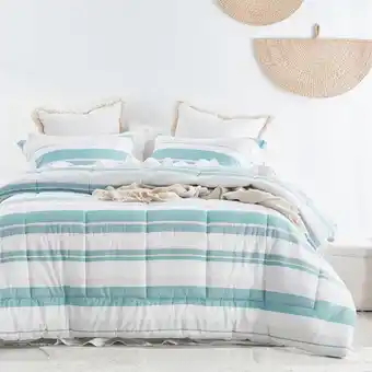 Sea stripe reversible comforter set by essentials