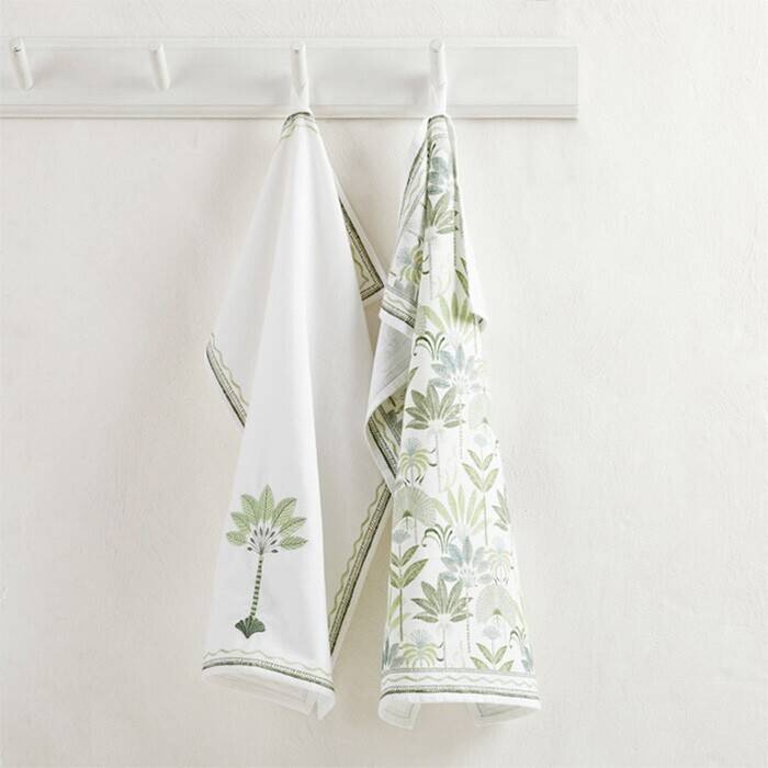 Azure palm tea towel 2 pack by habitat offer at Pillow Talk