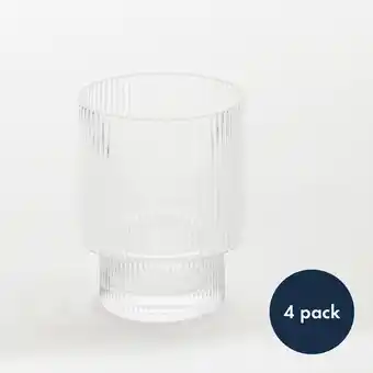 Pillow Talk Mila ribbed clear tumbler glasses set of 4 by m.u.s.e offer