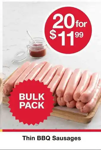 Australian Butchers Store Thin BBQ Sausages offer