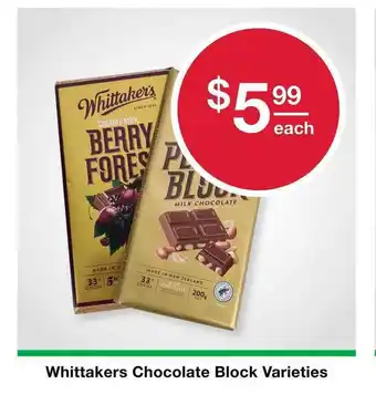 Australian Butchers Store Whittakers Chocolate Block Varieties offer