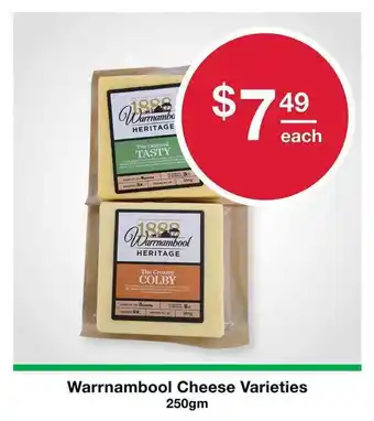 Australian Butchers Store Warrnambool Cheese Varieties 250gm offer