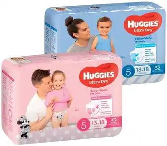 IGA Huggies ultimate or ultra dry nappies 30‑54 pack selected varieties offer