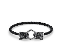 Bevilles Jewellery Thomas Sabo Leather Strap Black Cat - L17 offer