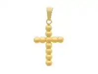 Bevilles Jewellery 9ct Yellow Gold Silver Infused Round Ball Cross Charm offer