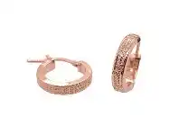Bevilles Jewellery 9ct Rose Gold Silver Infused Greek Key Hoop Earrings 10mm offer