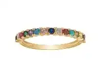 Bevilles Jewellery 9ct Yellow Gold Rainbow Ring with Cubic Zirconias - Q offer