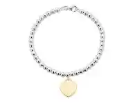 Bevilles Jewellery Stainless Steel White Ball Yellow Heart Disc Bracelet offer