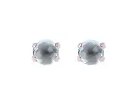 Bevilles Jewellery Bronzallure Felicia Shiny Round Faceted Blue Topaz Button Stud Earrings - One Size / Blue Topaz offer