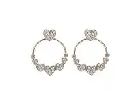 Bevilles Jewellery Bronzallure Hoop Earrings Hearts - Cubic Zirconia offer