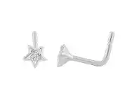 Bevilles Jewellery Diamond Set Star Nose Pin Ring in Sterling Silver offer