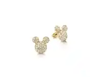 Bevilles Jewellery Disney Mickey Mouse Pave Stud Earrings offer