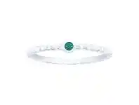 Bevilles Jewellery Dark Green Cubic Zirconia Sterling Silver Ring - M offer