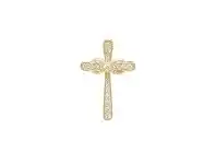 Bevilles Jewellery Cross Pendant with Cubic Zirconia in 9ct Yellow Gold offer
