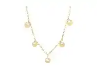Bevilles Jewellery Yellow Stainless Steel Round Disc and Crystal Charm Necklace offer