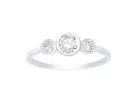 Bevilles Jewellery Sterling Silver Bezel Set Ring with Cubic Zirconia - O offer