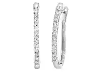 Bevilles Jewellery Miracle Halo Hoop Earrings with 0.10ct Diamonds in Sterling Silver offer