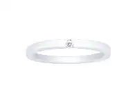 Bevilles Jewellery Sterling Silver Plain Band with White Cubic Zirconia Ring - M offer