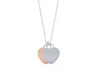 Bevilles Jewellery Rose & Silver Heart Disc Necklace in Stainless Steel offer