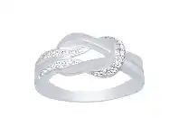 Bevilles Jewellery Sterling Silver Knot Ring with Cubic Zirconia - O offer