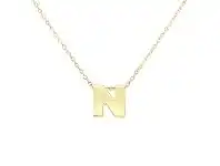 Bevilles Jewellery 9ct Yellow Gold Silver Infused Initial Pendant Necklace - N offer