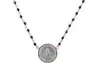 Bevilles Jewellery Bronzallure Lira with Bee Necklace - 38cm / Black Spinel offer