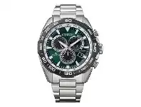 Bevilles Jewellery Citizen Promaster Green and Silver Men's Watch CB5034-91W offer