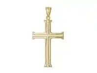 Bevilles Jewellery 9ct Yellow Gold Two Tone Crucifix Cross Pendant offer