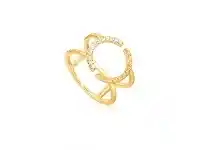 Bevilles Jewellery Ania Haie Gold Spike Double Ring - Gold offer