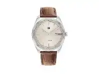 Bevilles Jewellery Tommy Hilfiger Theo Cream and Brown Watch 1710430 offer