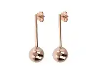 Bevilles Jewellery Bronzallure Long Earrings Ball Golden Rosè - 4cm offer