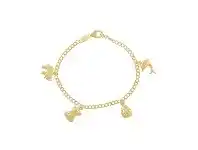 Bevilles Jewellery 9ct Yellow Gold Silver Infused Children's Charm Bracelet offer