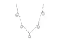 Bevilles Jewellery Stainless Steel Round Disc and Crystal Charm Necklace offer