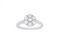 Bevilles Jewellery Stirling Silver Flower Cluster Ring with Cubic Zirconia - O offer