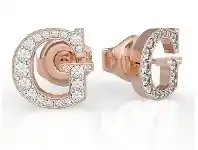 Bevilles Jewellery Guess G Multi Chain Rose Gold Plated G Round Pave Stud Earrings offer