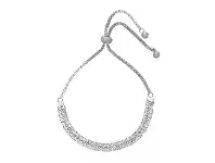 Bevilles Jewellery Stainless Steel Double Strand Tennis Bolo Bracelet with Crystal offer