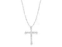 Bevilles Jewellery Meera Cross Necklace with 1.00ct of Laboratory Grown Diamonds in 9ct White Gold offer