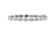 Bevilles Jewellery Alternating Link Bracelet with 1/4ct of Diamonds in Sterling Silver offer