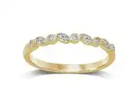 Bevilles Jewellery Stackable Leaf Bezel Diamond Ring in 9ct Yellow Gold - Q offer